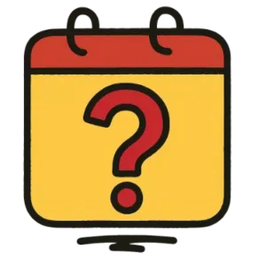 Cartoon calendar icon with a question mark representing property tax protest deadlines in New Mexico